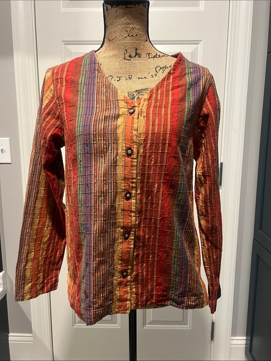 The Territory Ahead Tops - Territory Ahead Cotton Multicolor Stripe Women’s Top Sz M Lightweight Colorful